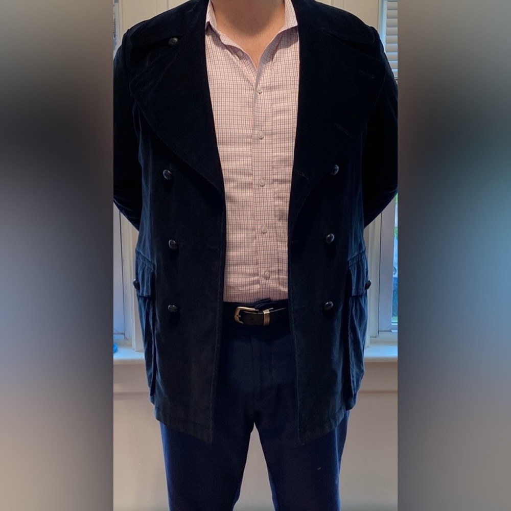 Yves Saint Laurent vintage- black corduroy mens jacket with leather knot buttons - Picture 9 of 11